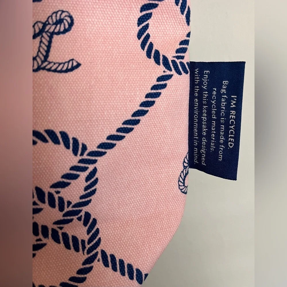 Estée Lauder Tote Reusable Bag, Lined, Foldable, Nautical Style, Handles